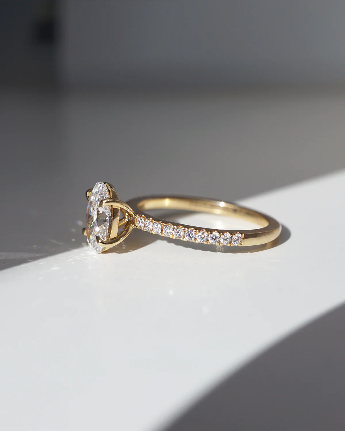 Grace 1.26ct Oval Diamond Band Engagement Ring - Image 4