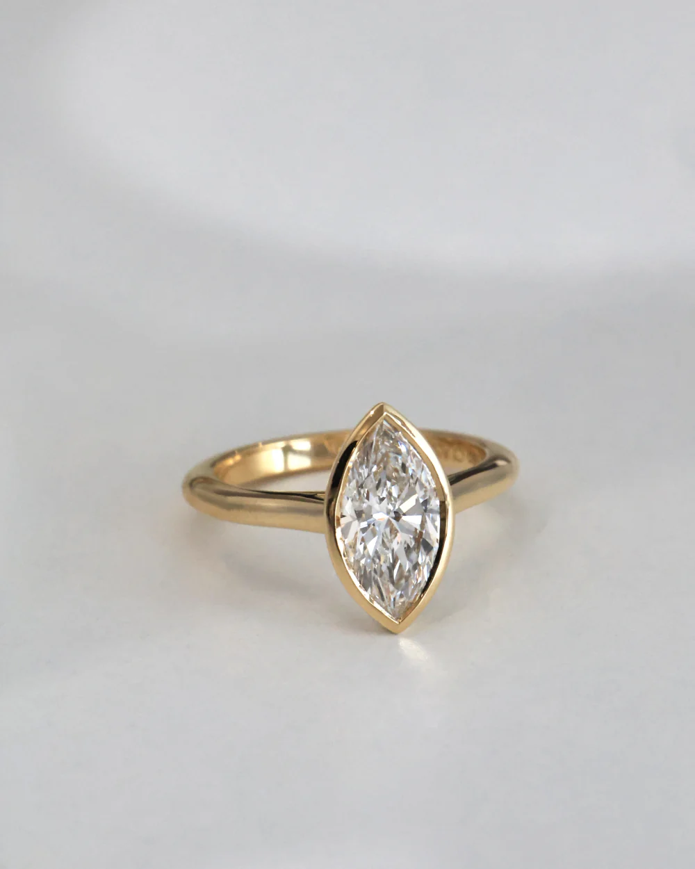 Aria 2.02ct Marquise Diamond Bezel Engagement Ring - Image 8
