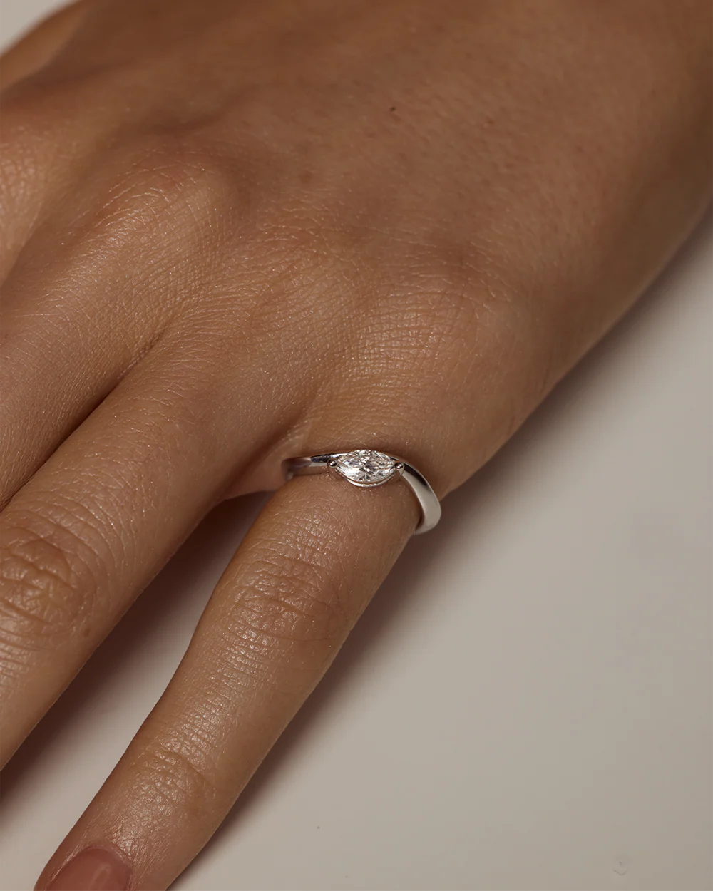 Astra Marquise Natural Diamond Pinky Ring - Image 4