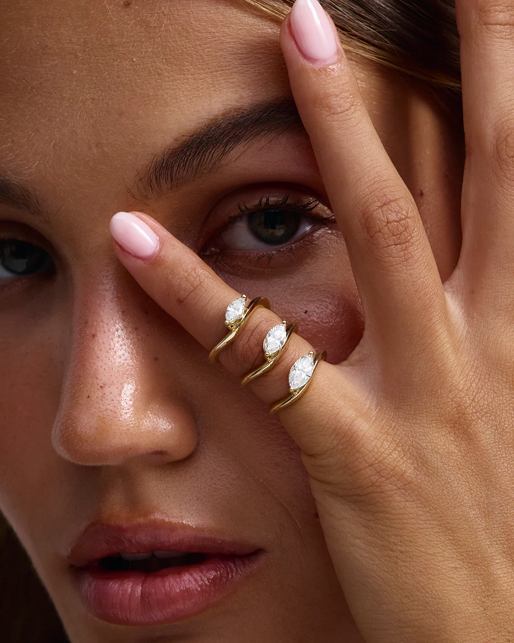 Astra Marquise Natural Diamond Pinky Ring - Image 3