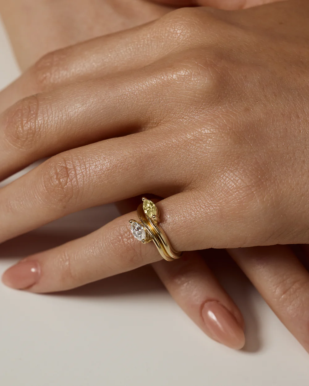 Astra Marquise Yellow Diamond Pinky Ring - Image 2