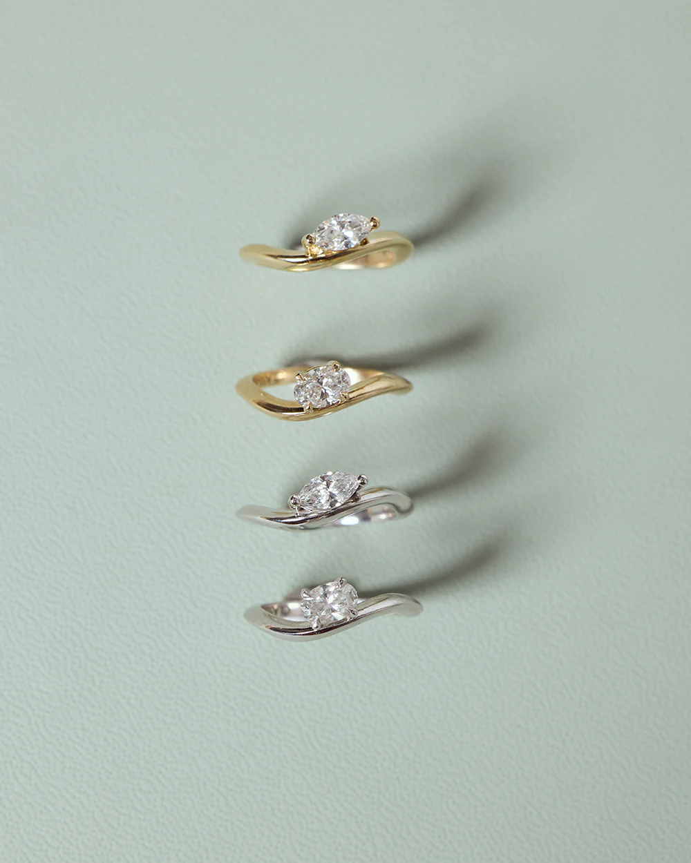 Astra Oval Natural Diamond Pinky Ring - Image 7