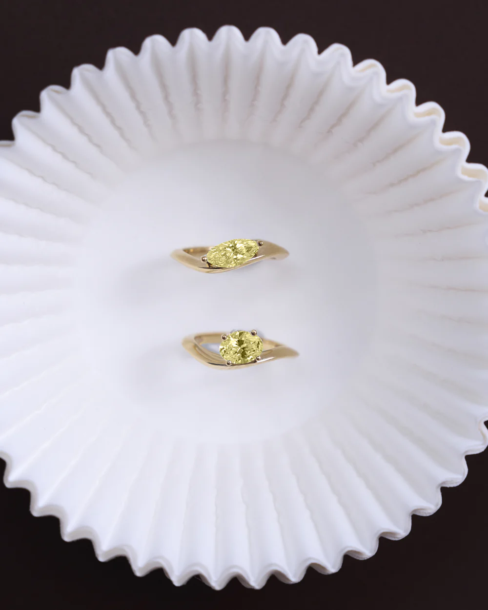 Astra Oval Yellow Diamond Pinky Ring - Image 7