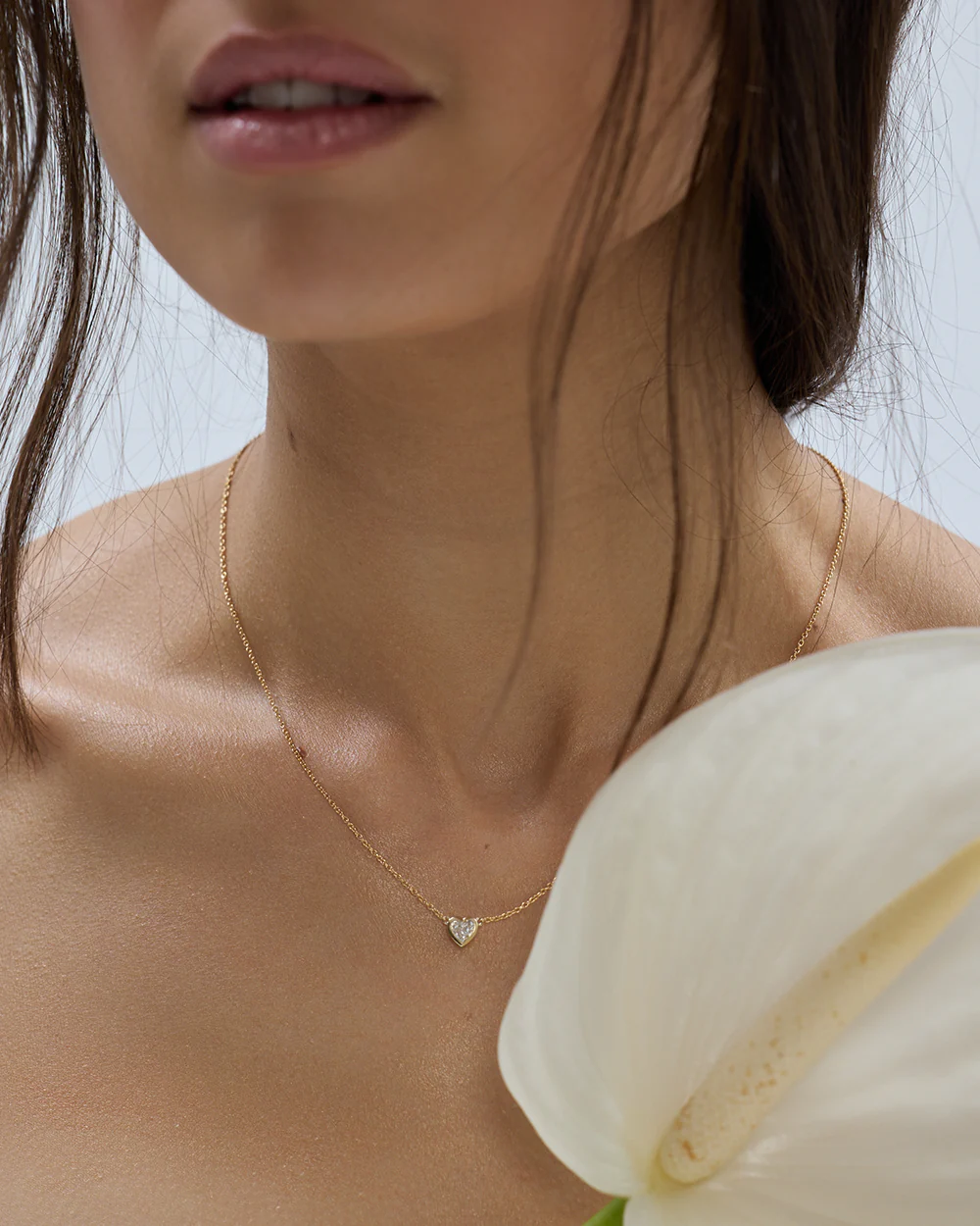 Bezel Heart Diamond Necklace - Image 4