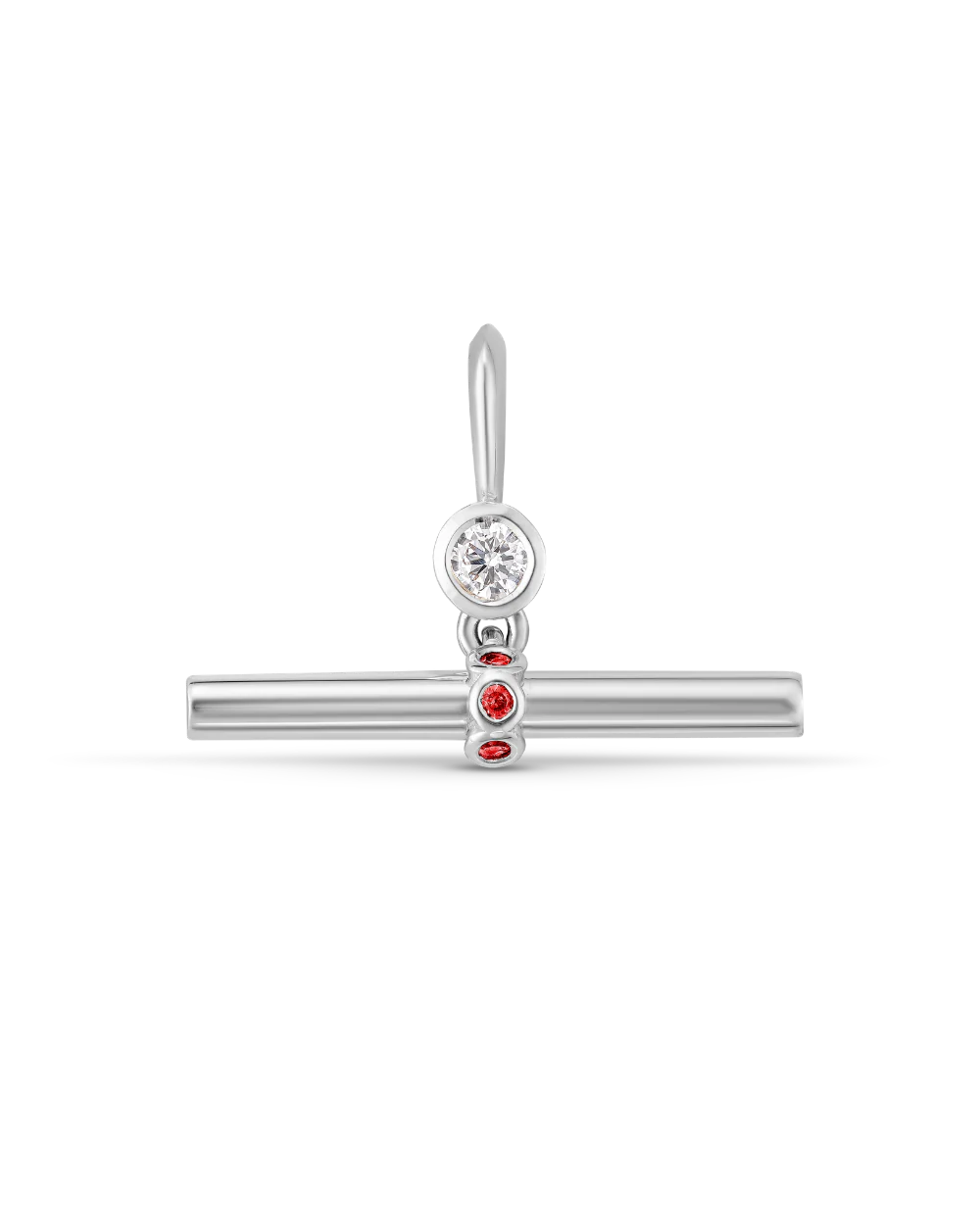 Birthstone T-Bar Pendant - White Gold - Image 14