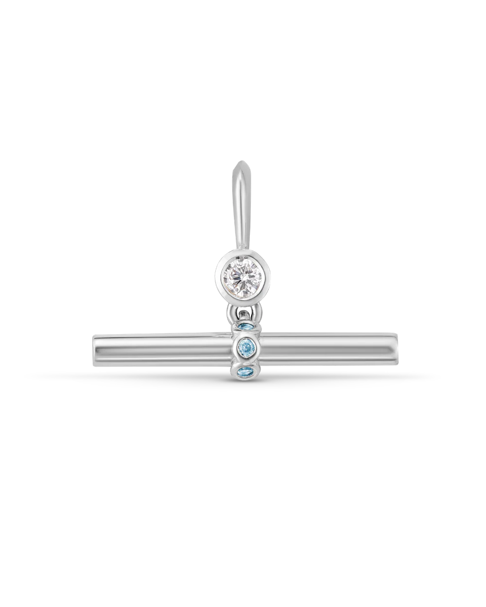 Birthstone T-Bar Pendant - White Gold - Image 16