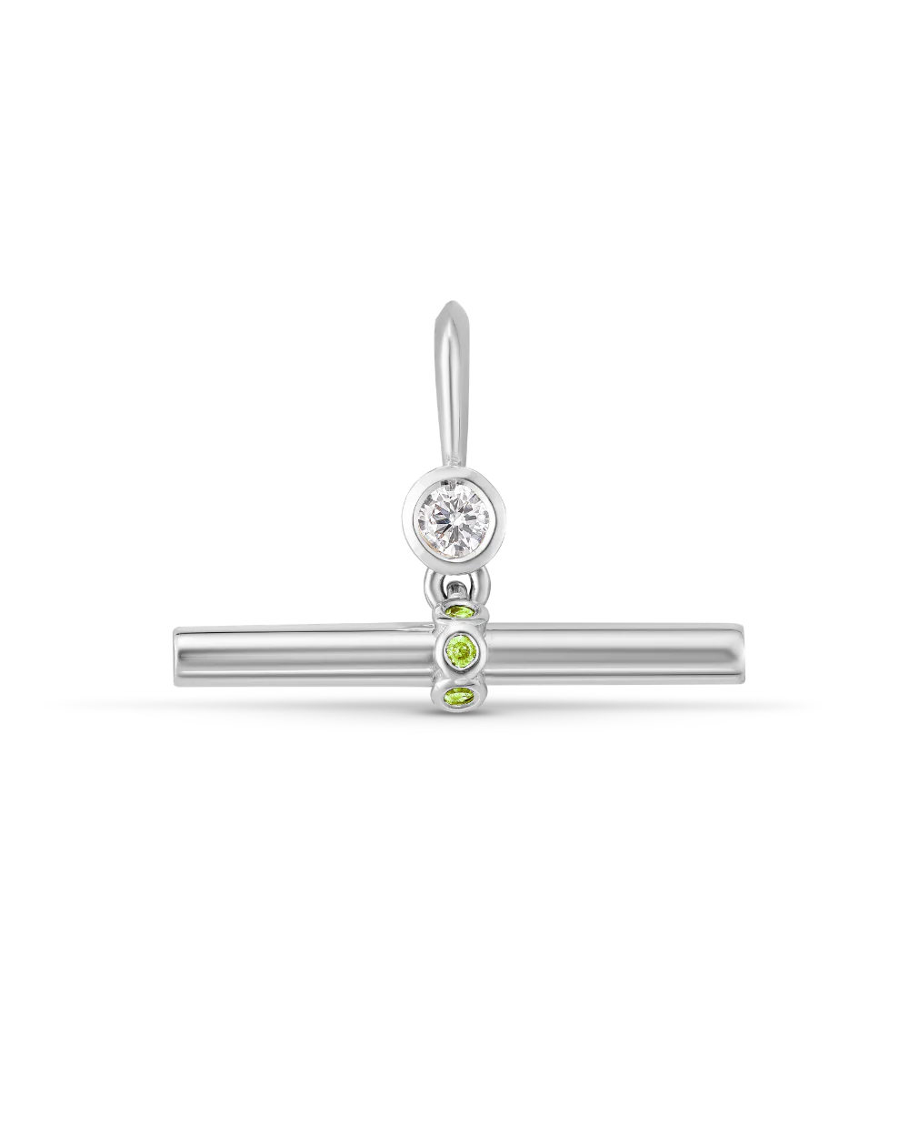 Birthstone T-Bar Pendant - White Gold - Image 20