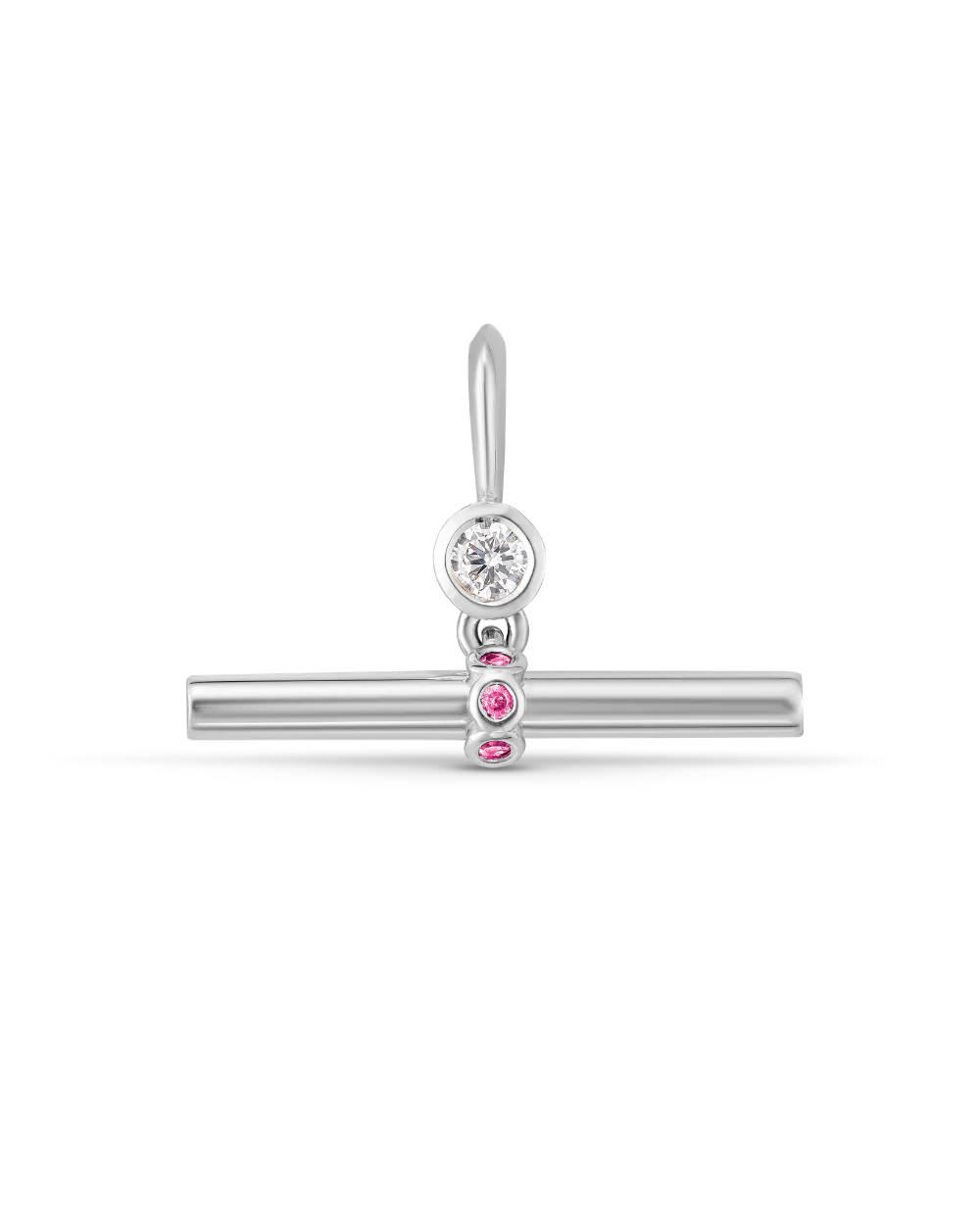 Birthstone T-Bar Pendant - White Gold - Image 22