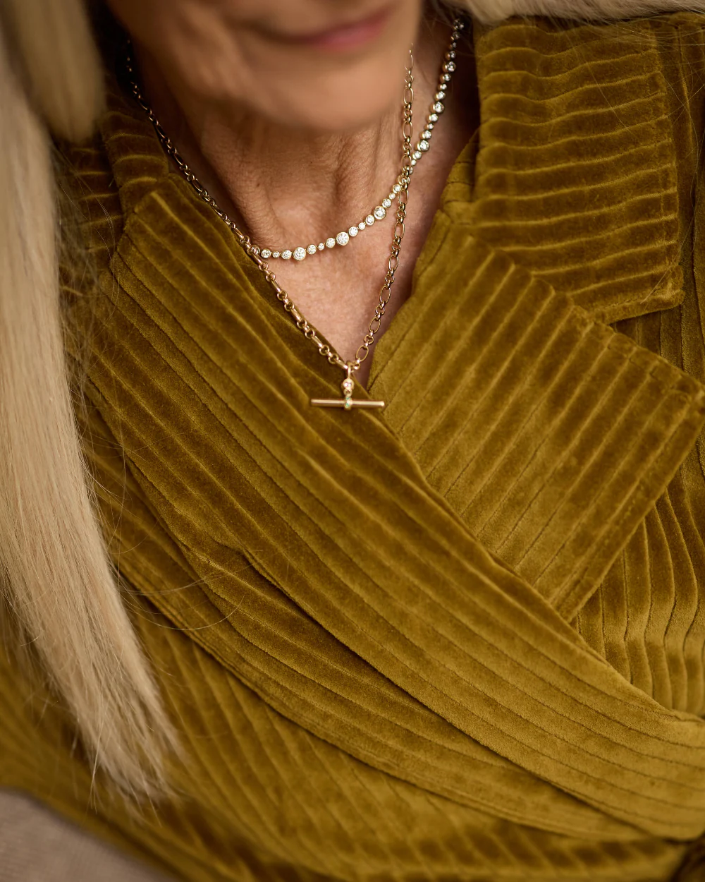 Birthstone T-Bar Pendant - Yellow Gold - Image 10