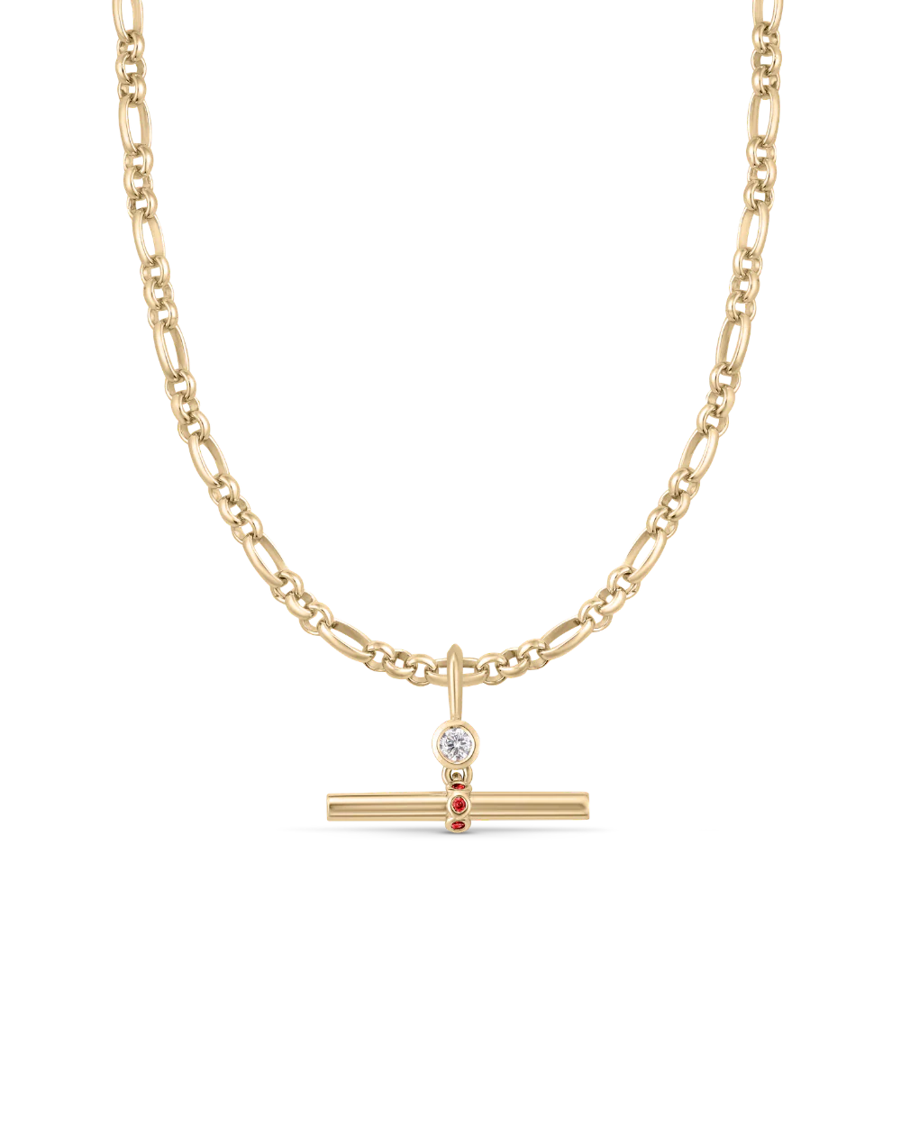 Birthstone T-Bar Pendant - Yellow Gold - Image 8