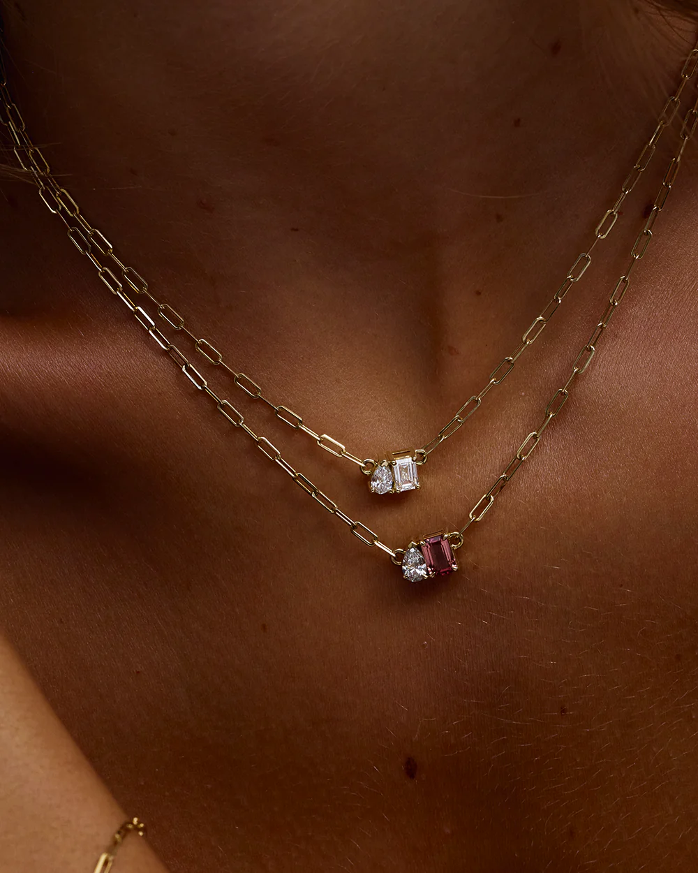 Bridget Double Diamond Toi et Moi Necklace - Image 10