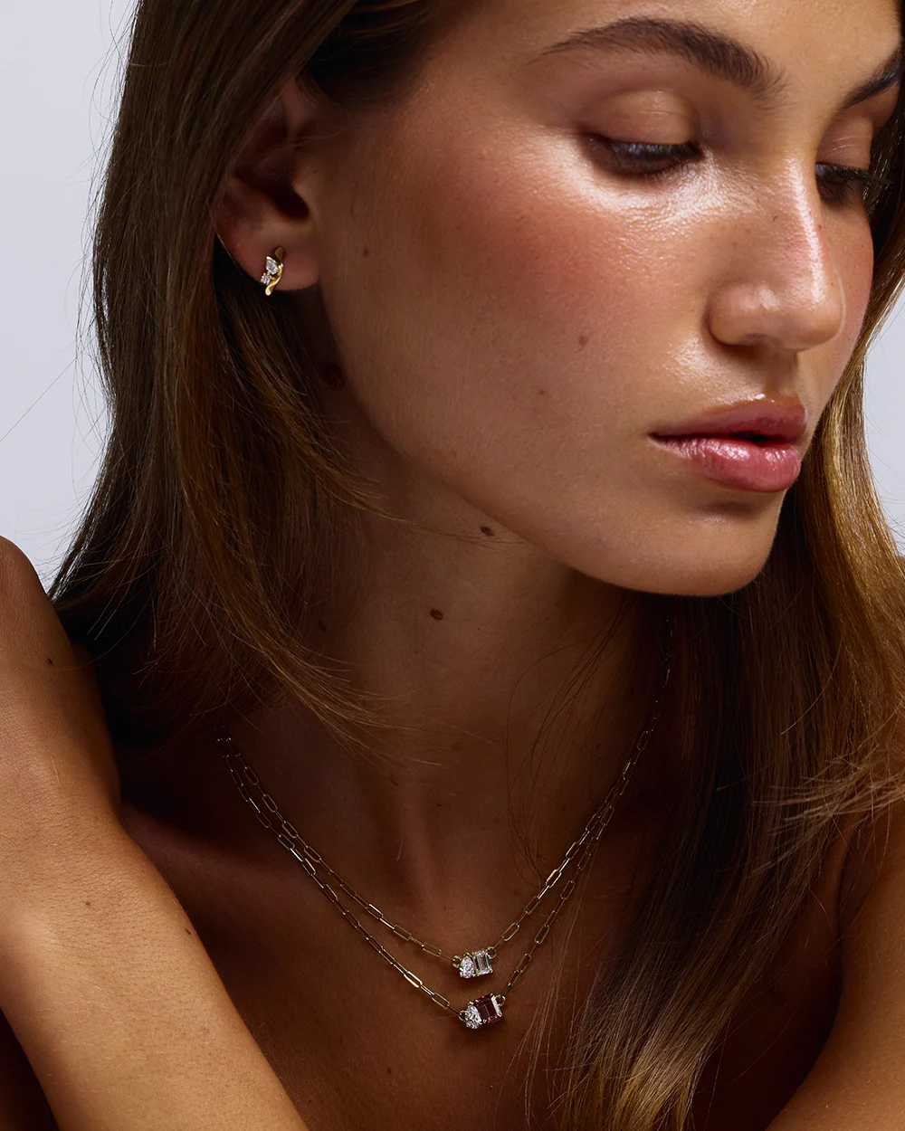 Bridget Double Diamond Toi et Moi Necklace - Image 13