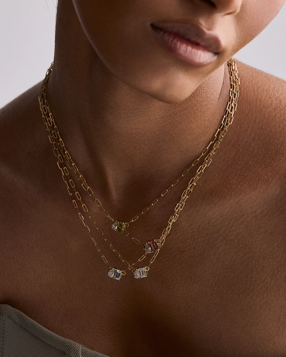 Bridget Diamond Toi et Moi Necklace - Pink Tourmaline - Image 6