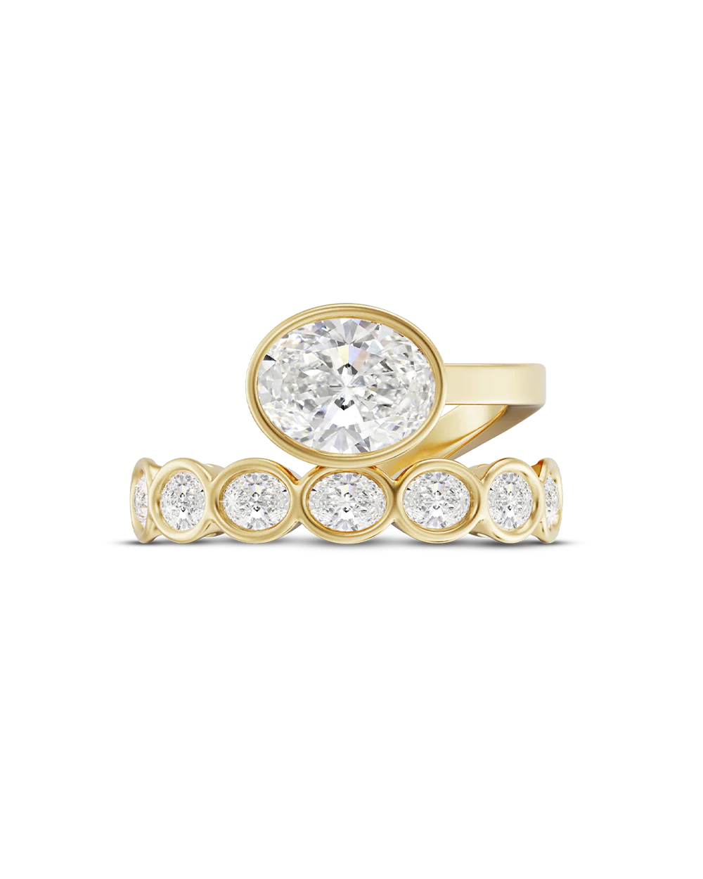 Clara 1.74ct East West Oval Diamond Ring