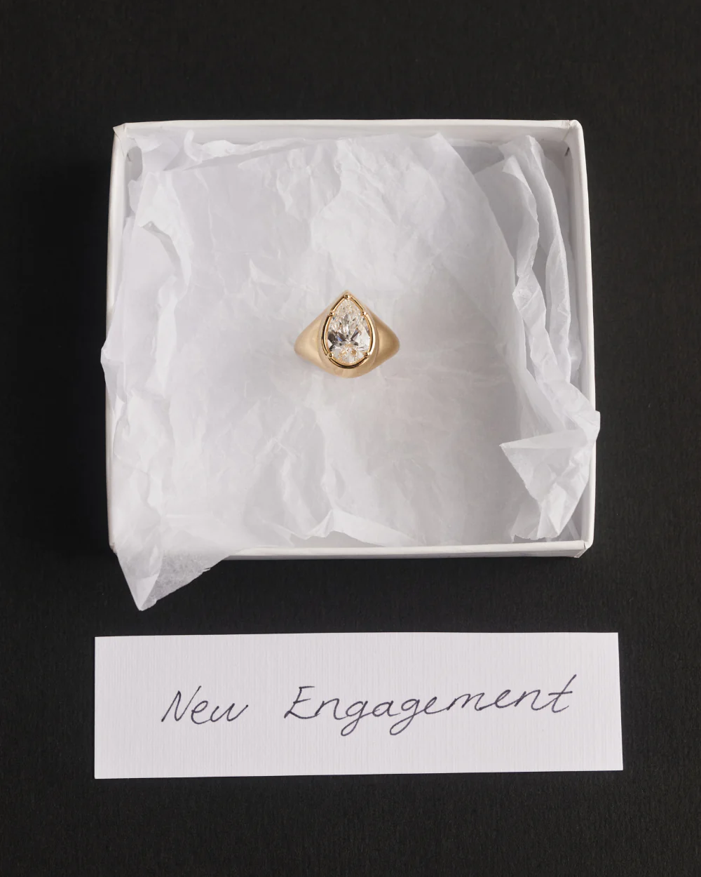 Claudette Pear Diamond Signet Ring - Image 4
