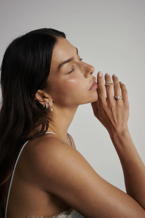 Dorsa Diamond Drop Earrings - Image 4