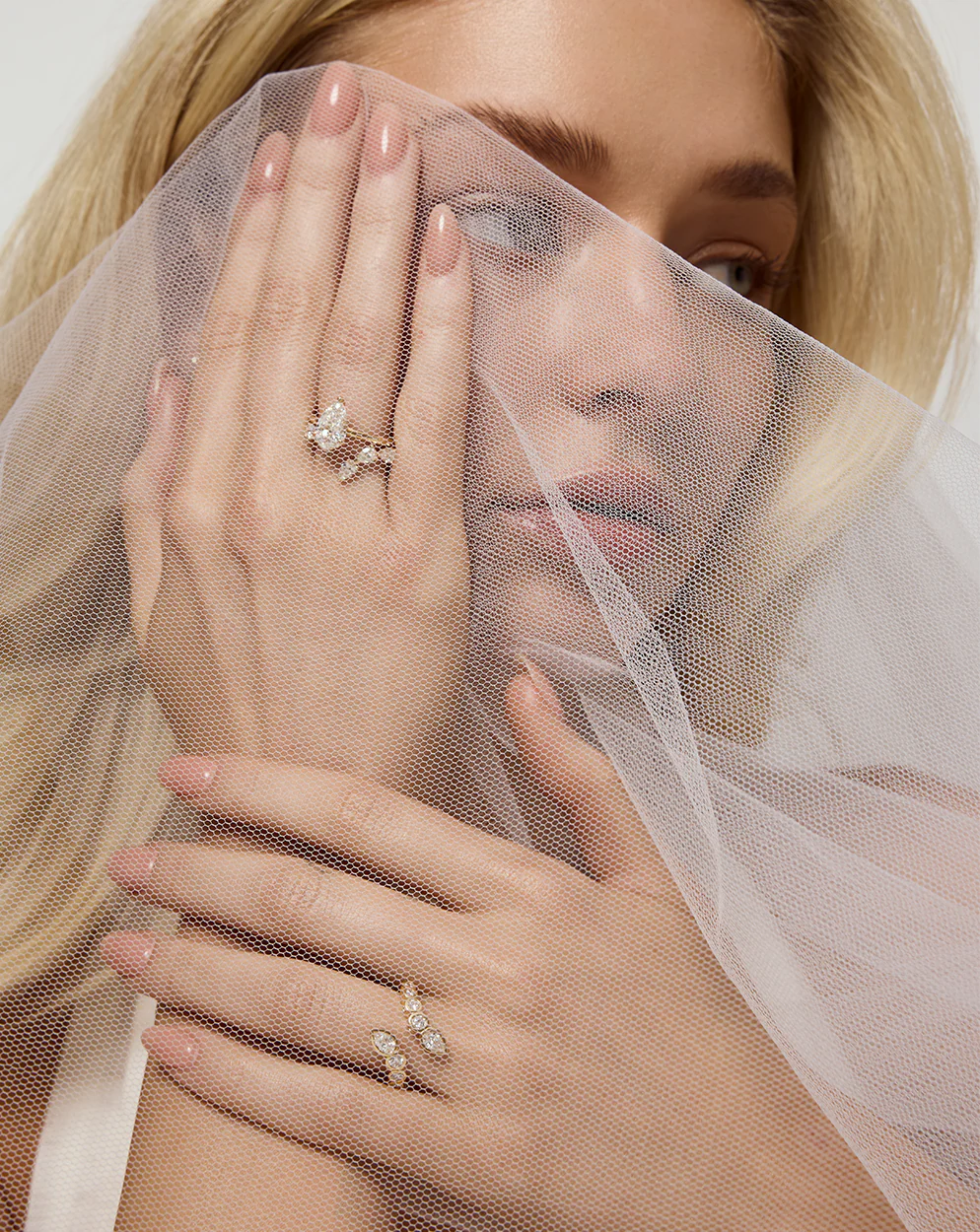 Elodie Round & Pear Bezel Wrap Ring - Image 6