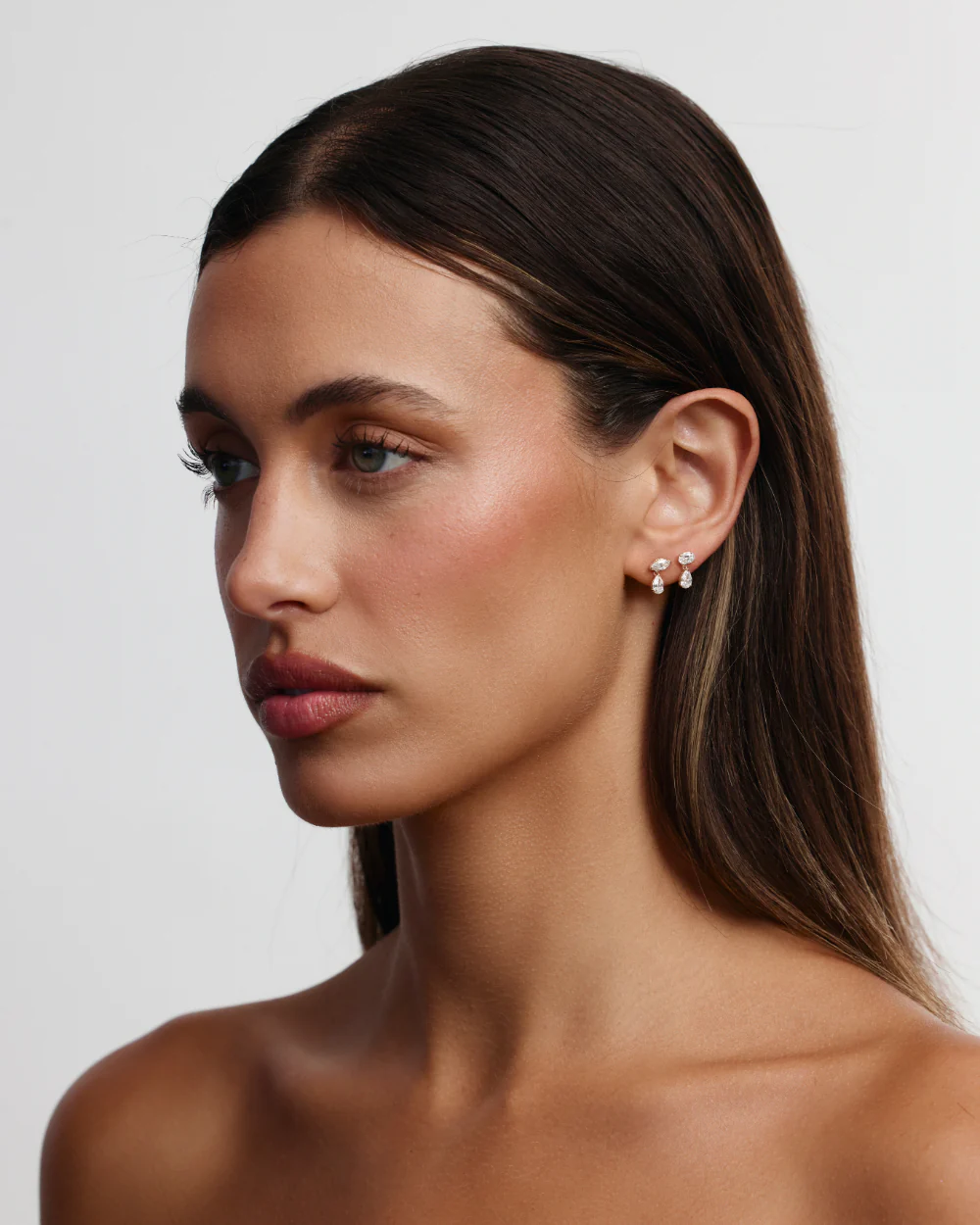 Eve Marquise and Pear Diamond Drop Earrings - Image 10