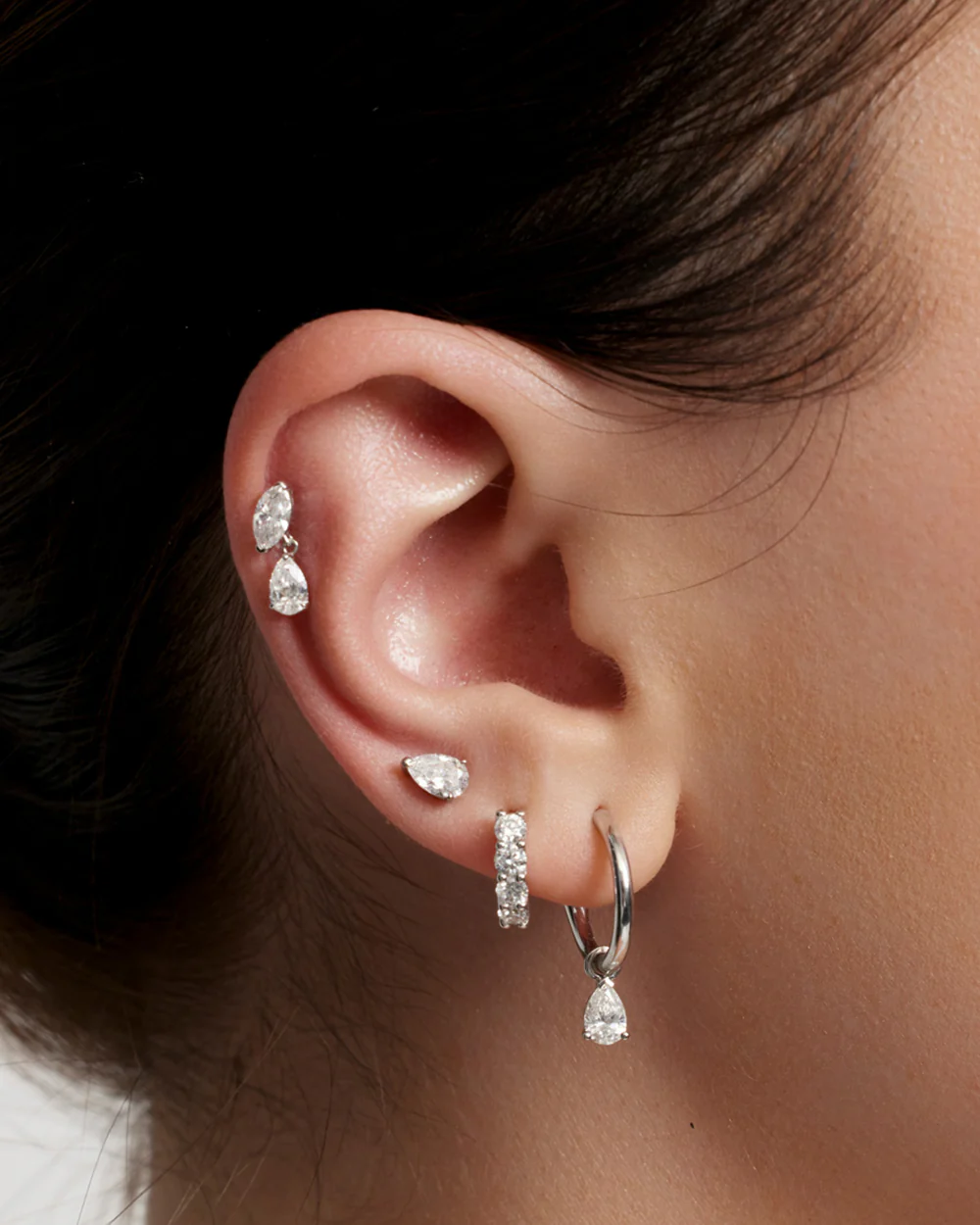Eve Marquise and Pear Diamond Drop Earrings - Image 11
