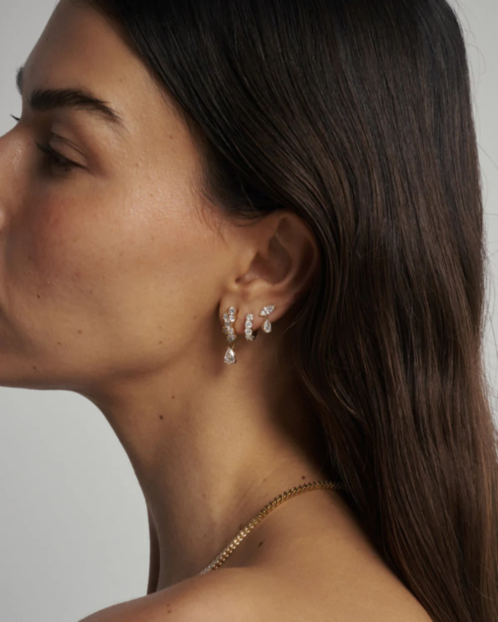 Eve Marquise and Pear Diamond Drop Earrings - Image 4