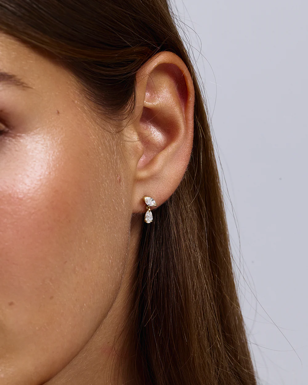 Eve Marquise and Pear Diamond Drop Earrings - Image 6