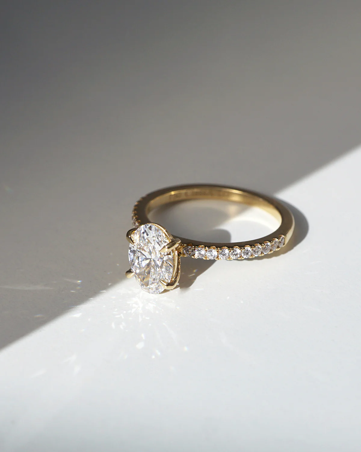 Grace 1.26ct Oval Diamond Band Engagement Ring - Image 3
