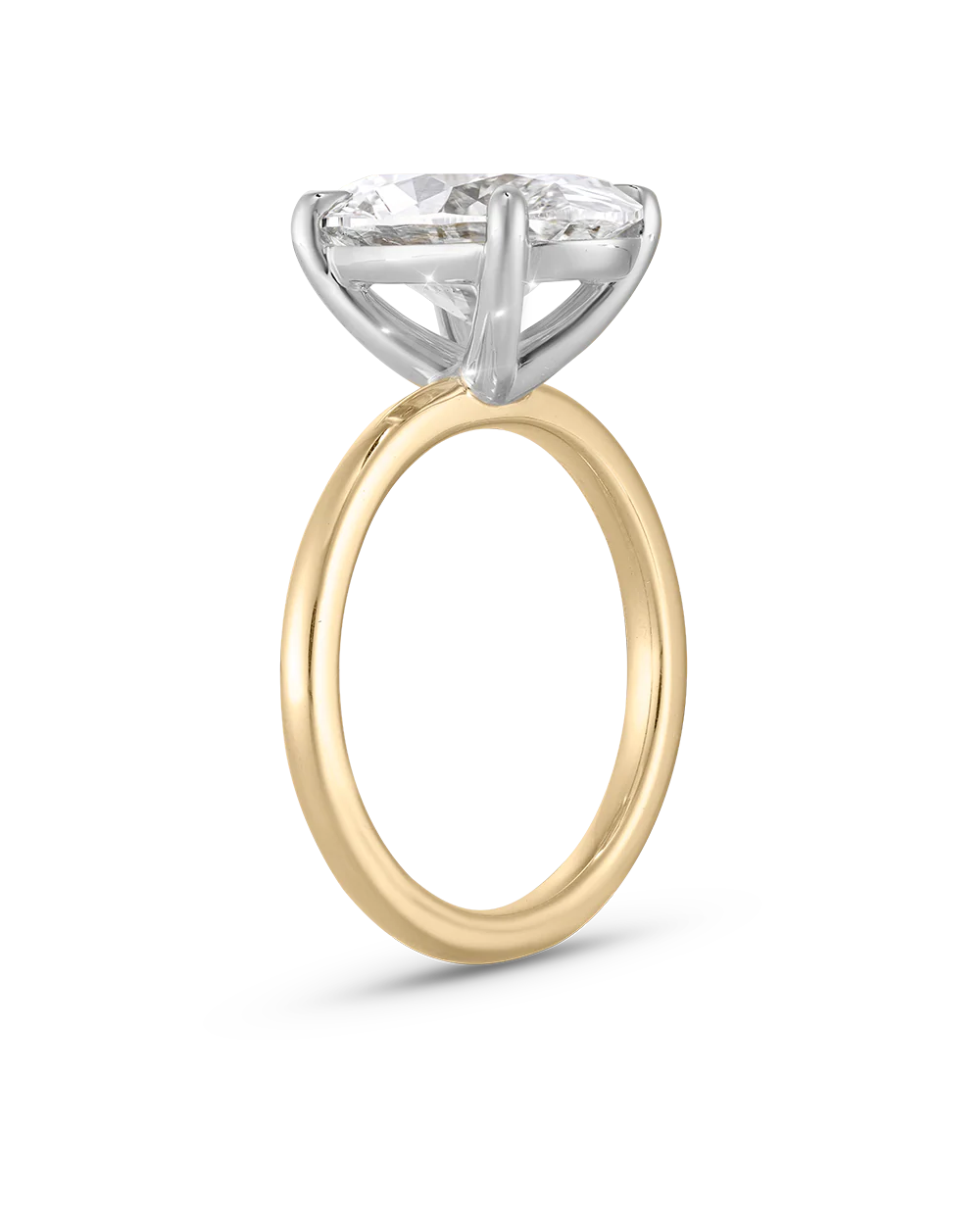 Grace 4.01ct Two Tone Oval Diamond Solitaire Engagement Ring - Image 6