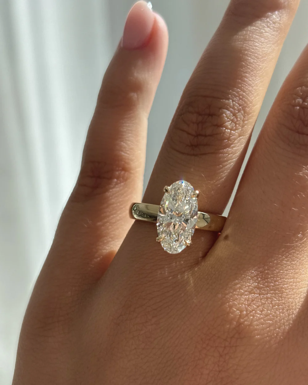 Harper 3.08ct Moval Solitaire Diamond Engagement Ring - Image 5