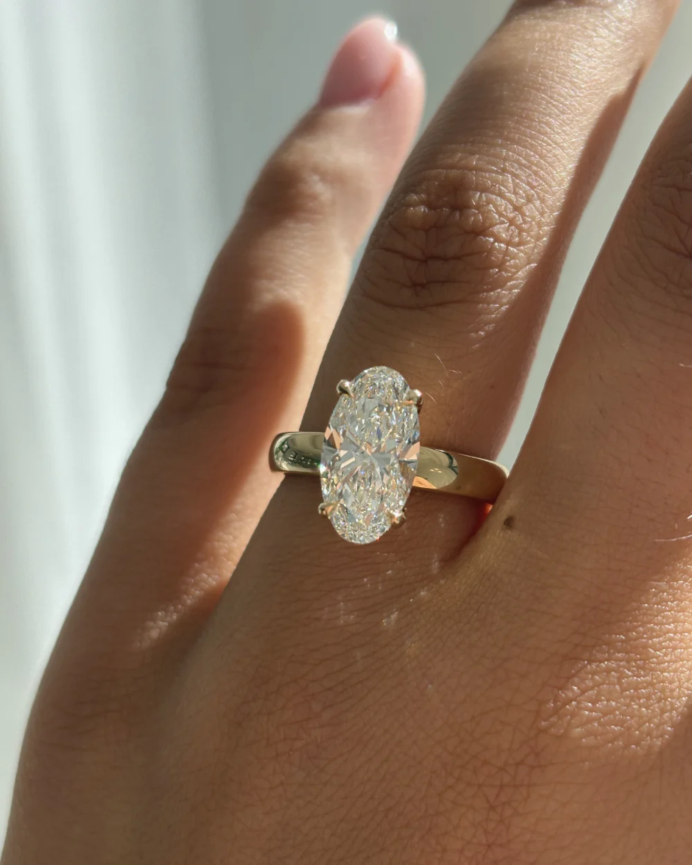 Harper 3.08ct Moval Solitaire Diamond Engagement Ring - Image 6
