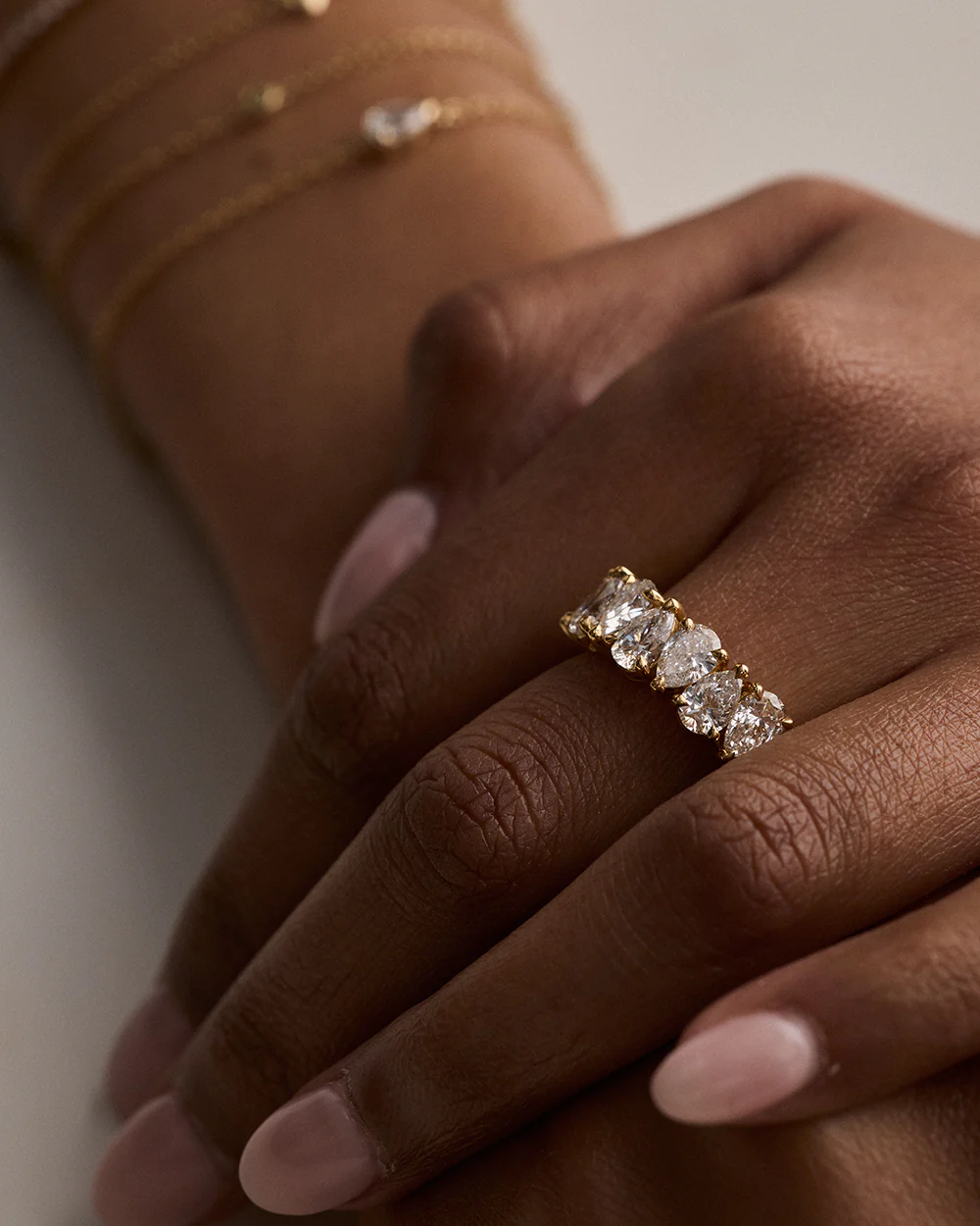 Kayla Pear Diamond Band - Image 2