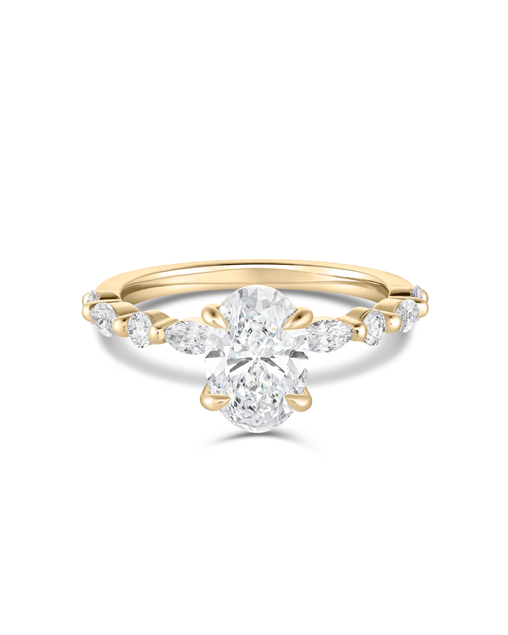 Kaylee 1.51ct Oval Diamond Fancy Band Engagement Ring