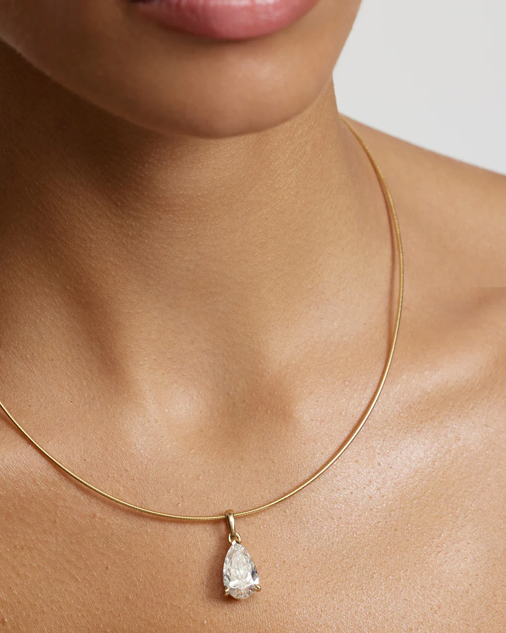 Leila Pear Diamond Necklace - Image 9