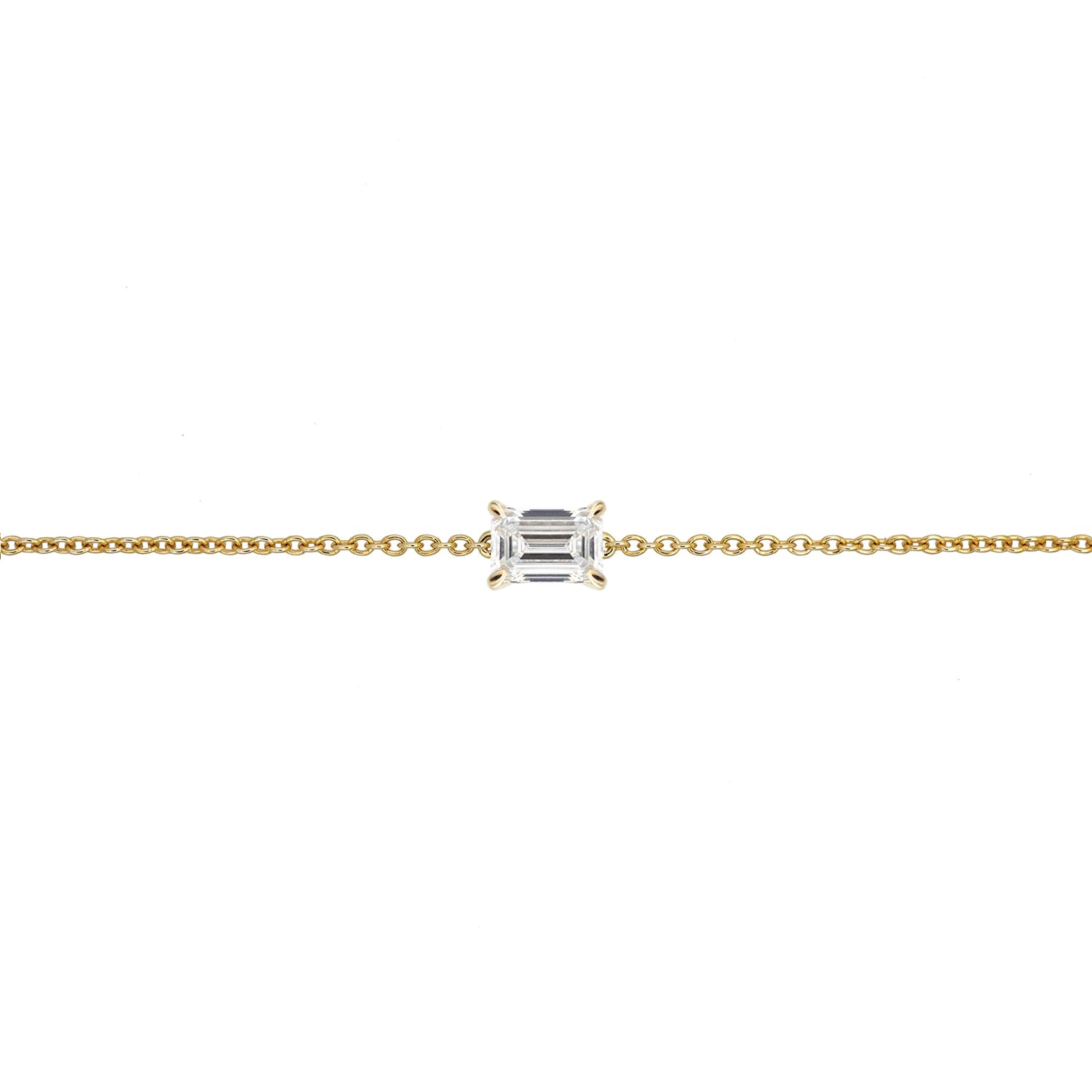 Linked for Life Emerald Solitaire Diamond Bracelet
