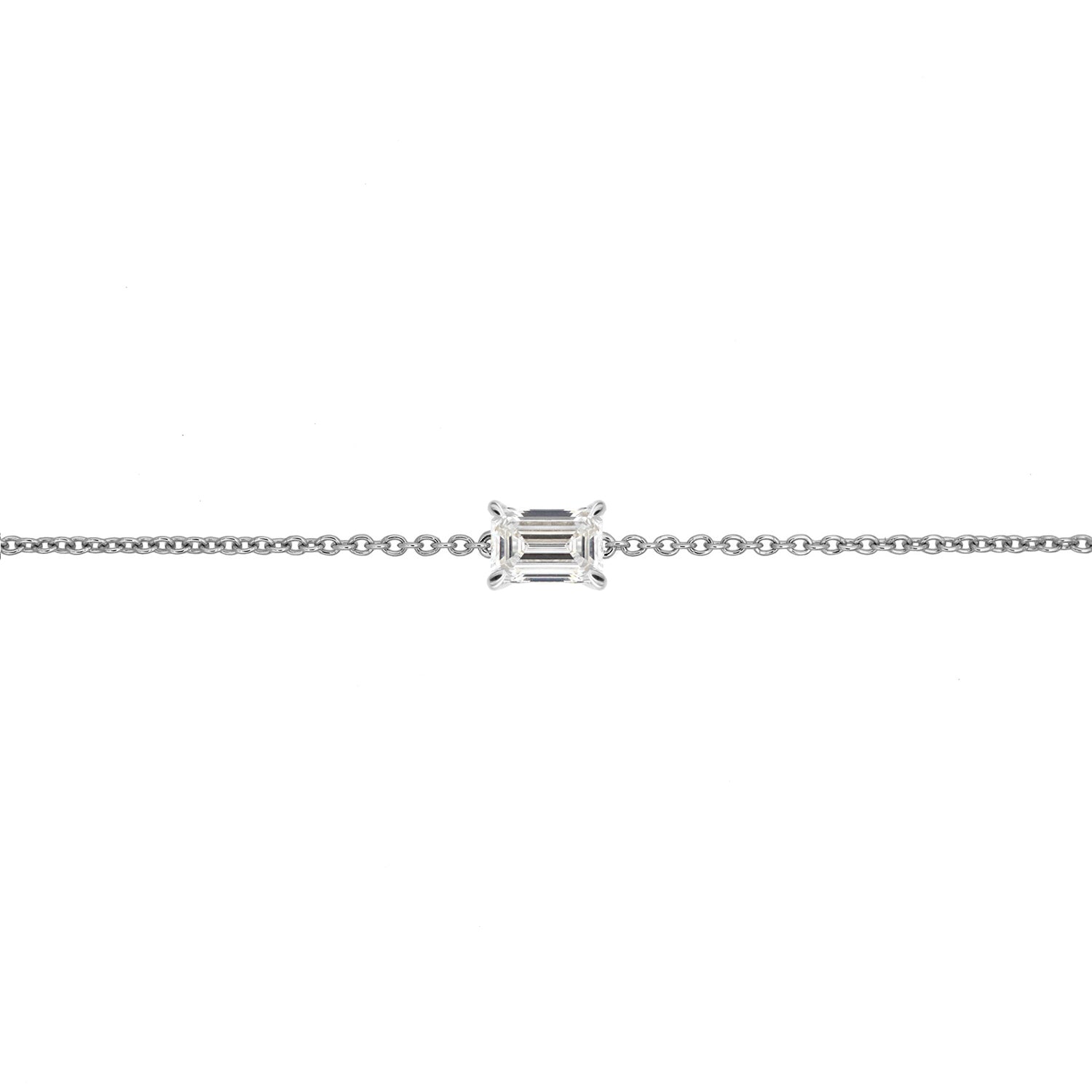 Linked for Life Emerald Solitaire Diamond Bracelet - Image 2