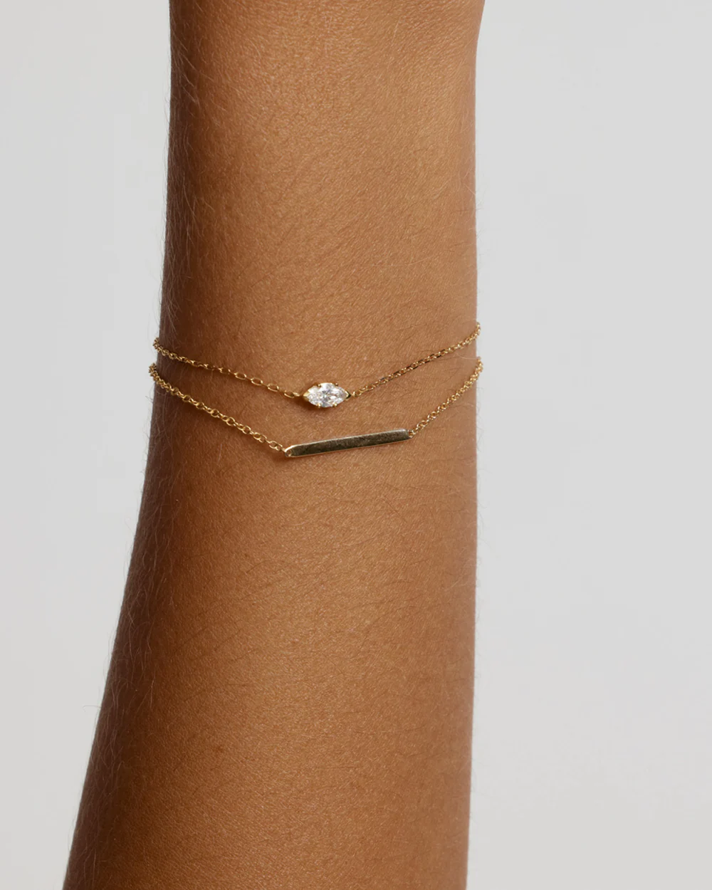 Linked for Life Marquise Solitaire Diamond Bracelet - Image 2