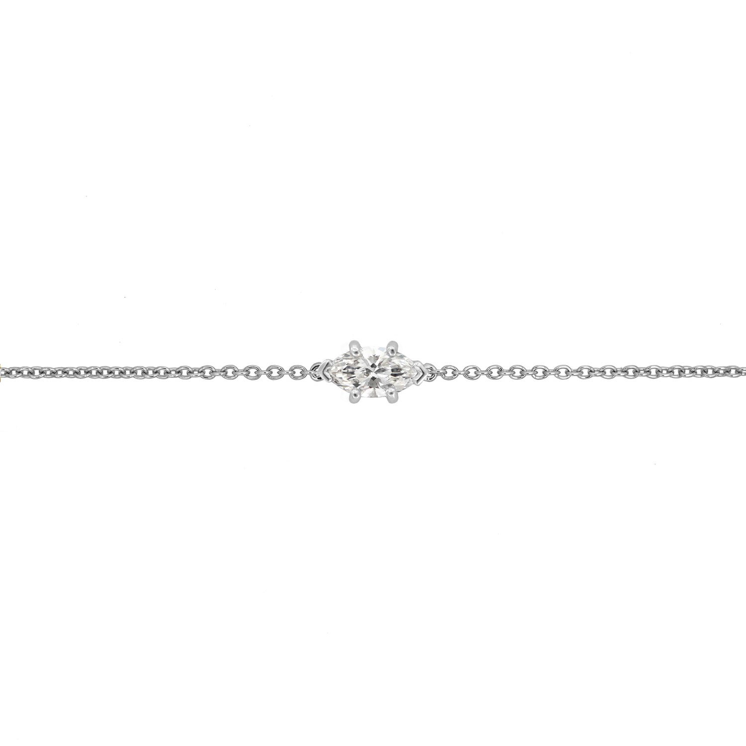 Linked for Life Marquise Solitaire Diamond Bracelet - Image 4