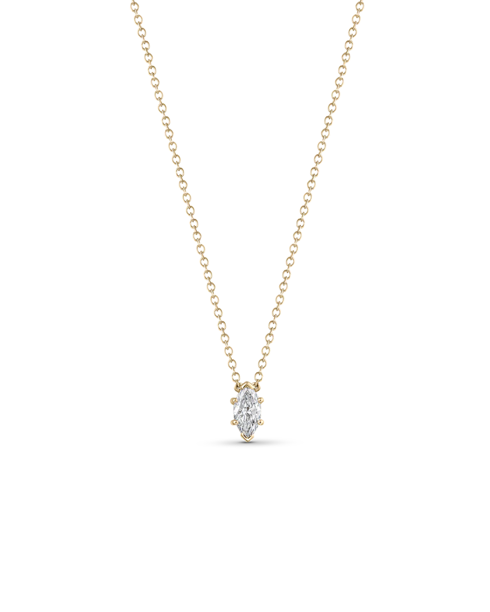 Marquise Solitaire Diamond Necklace - Image 13