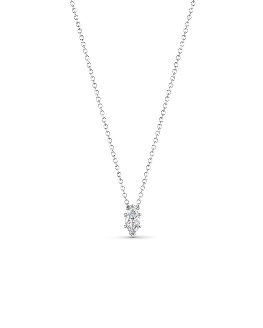 Marquise Solitaire Diamond Necklace - Image 15