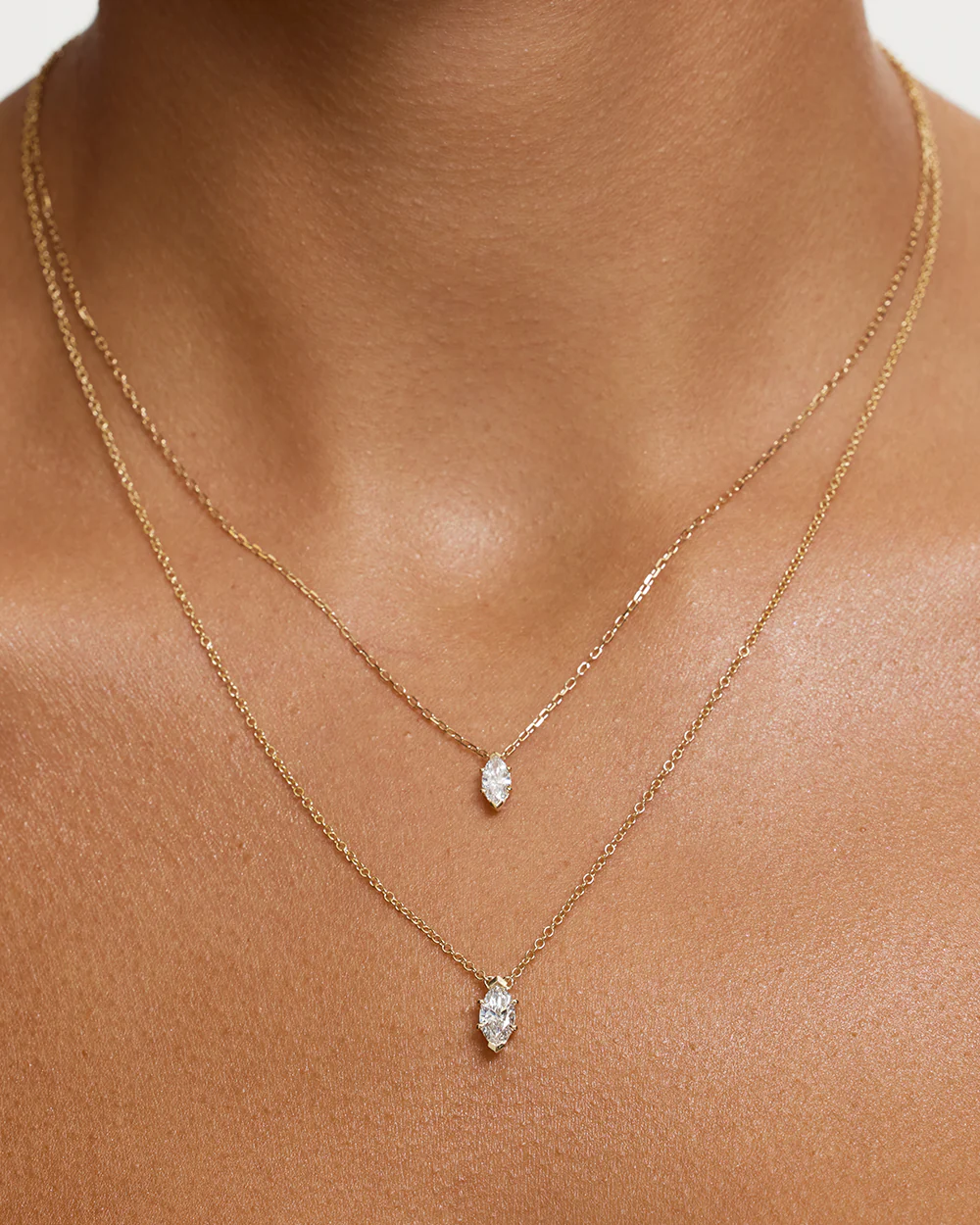 Marquise Solitaire Diamond Necklace - Image 16