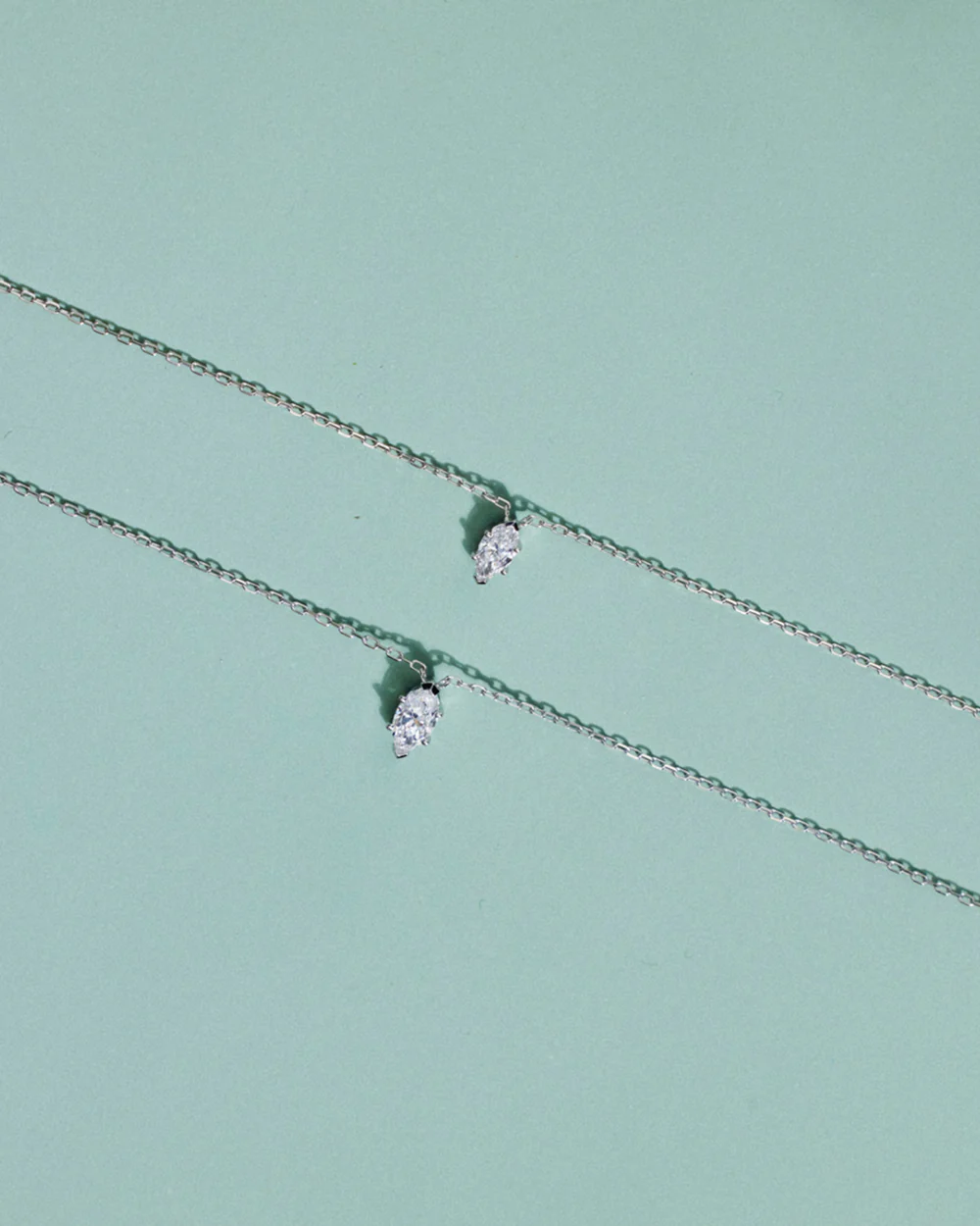 Marquise Solitaire Diamond Necklace - Image 6