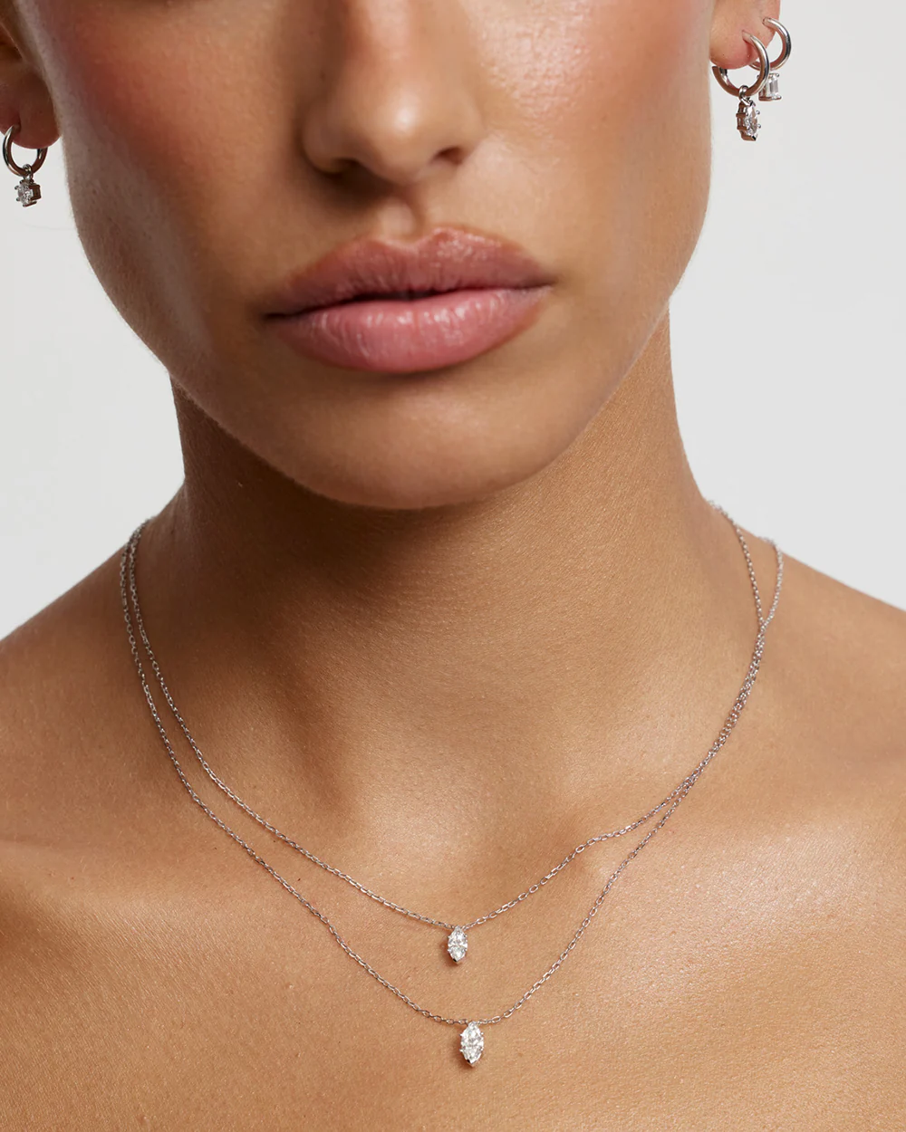 Marquise Solitaire Diamond Necklace - Image 8
