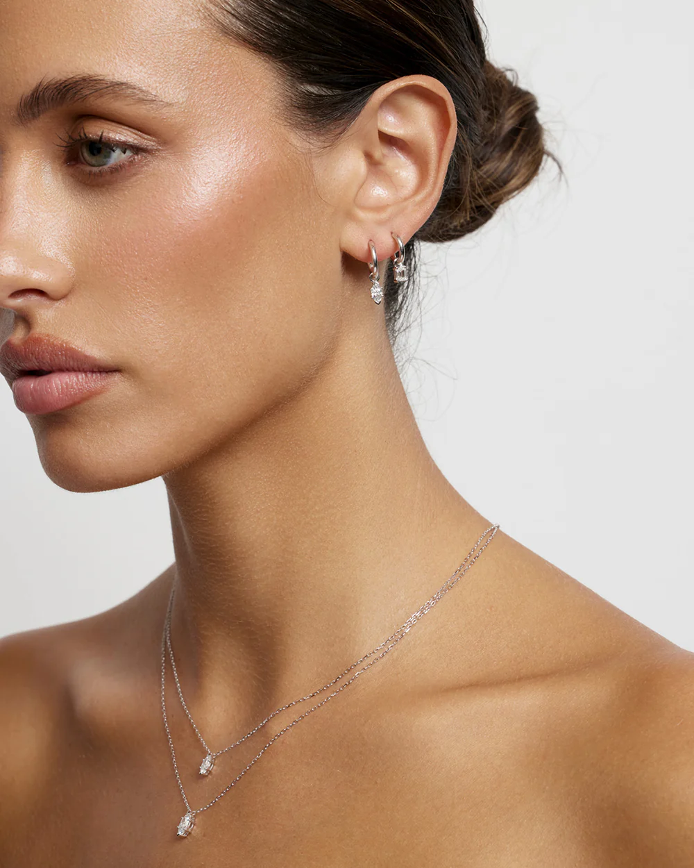Marquise Solitaire Diamond Necklace - Image 9