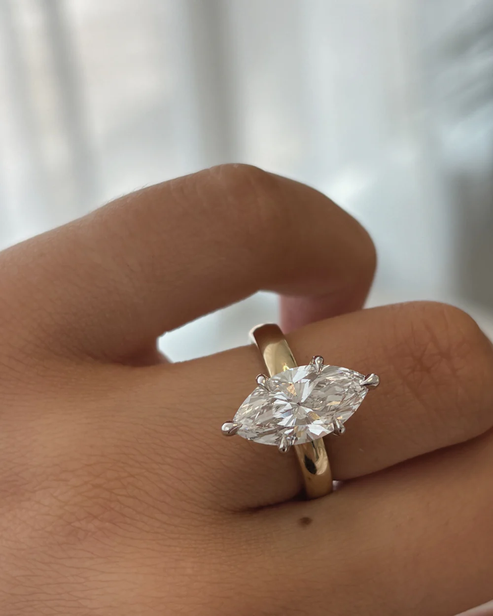 Montana 3.01ct Two Tone Marquise Diamond Engagement Ring - Image 3