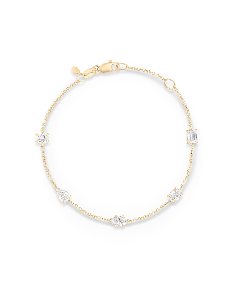 Multicut Diamond Charm Bracelet