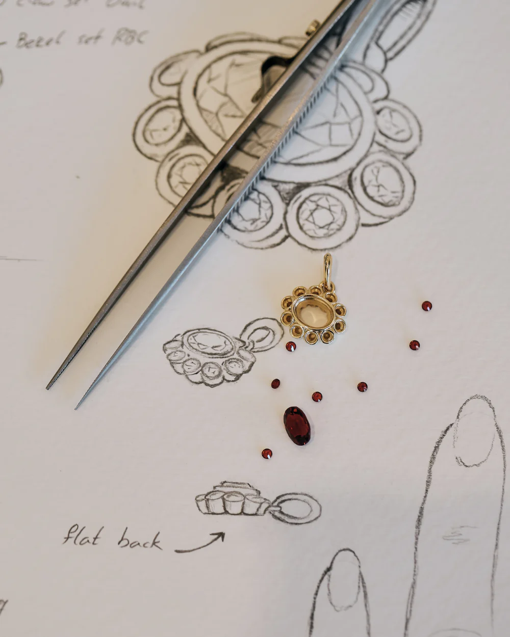 Ophelia Pendant - Garnet - Image 8