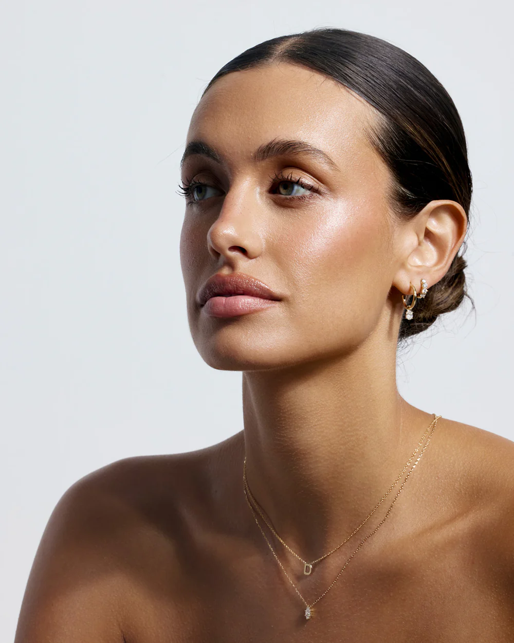 Oval Diamond Charmed Hoop Earrings - Image 5