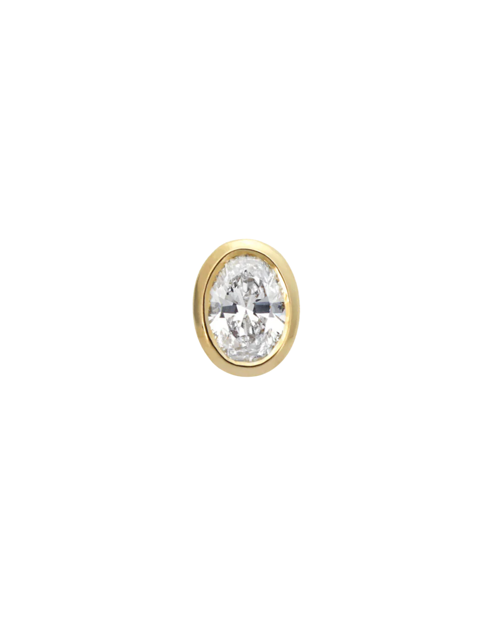 Oval Diamond Earrings - Bezel - Image 4