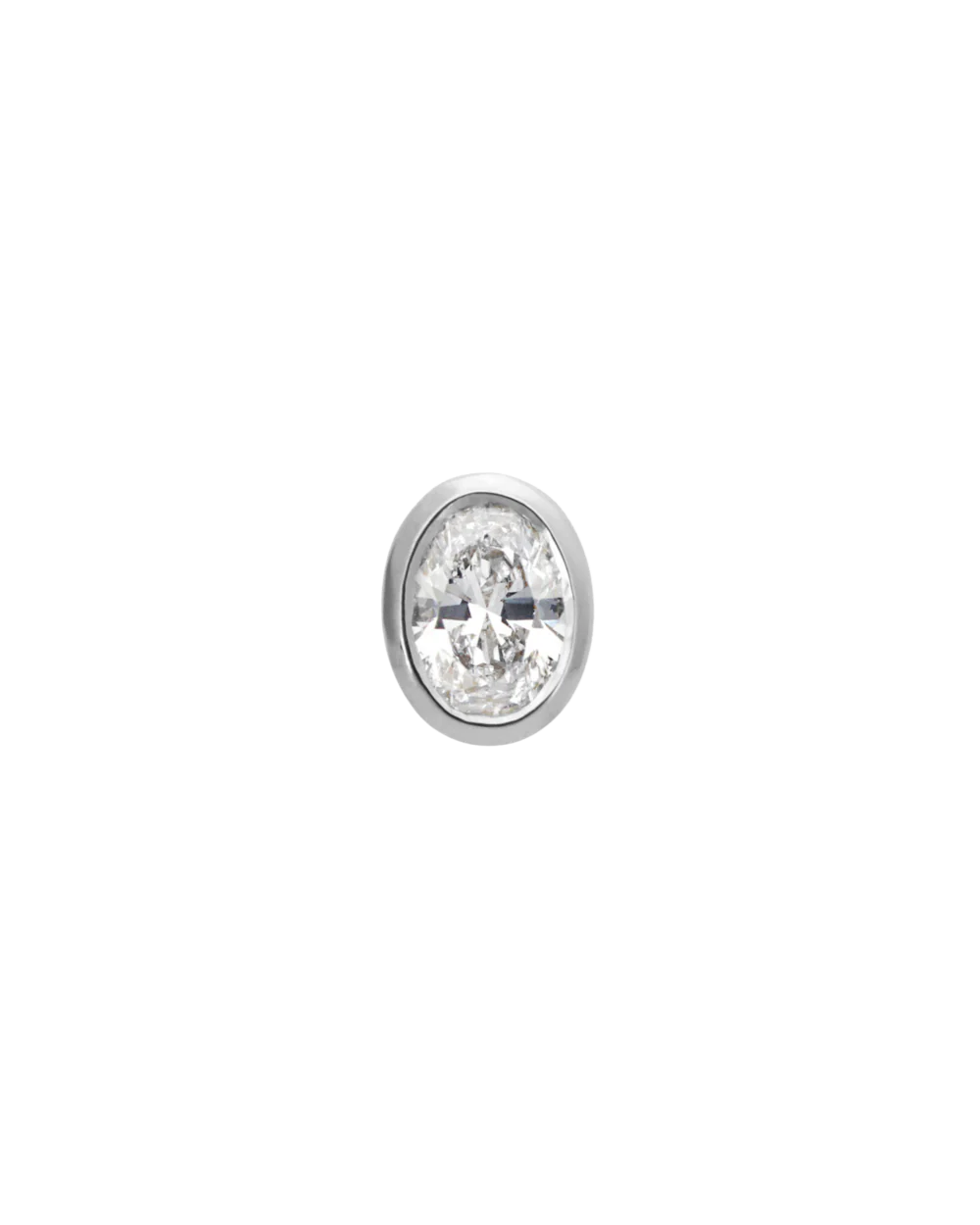 Oval Diamond Earrings - Bezel - Image 6
