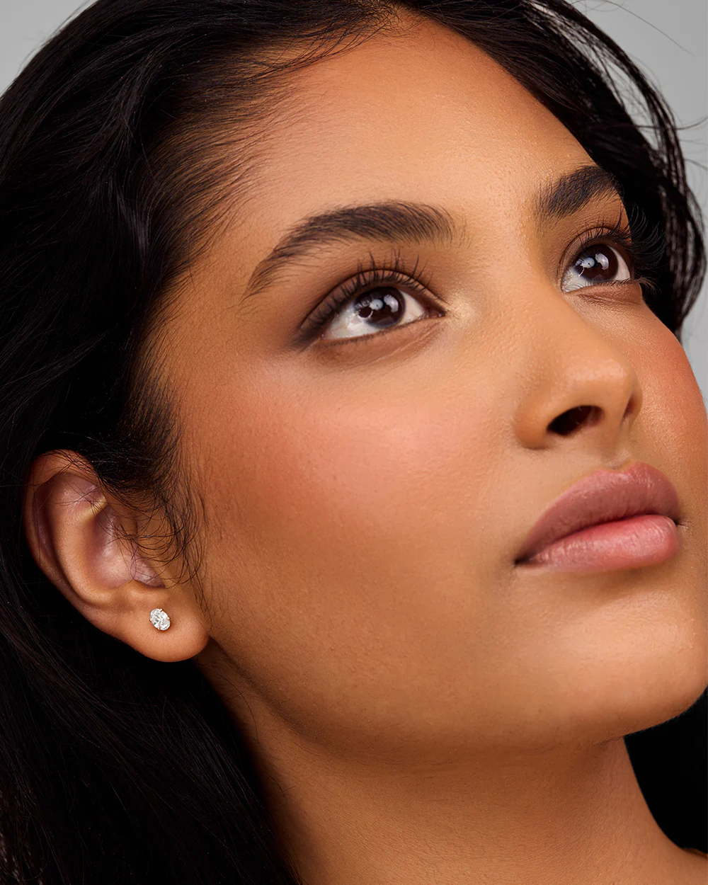 Oval Diamond Earrings - Claw - Image 4
