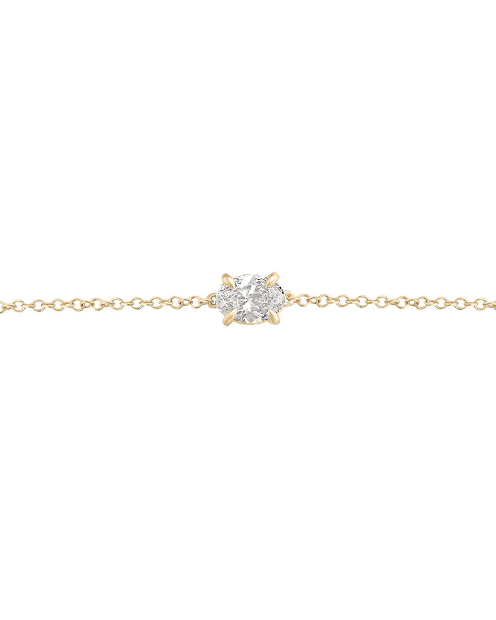 Oval Solitaire Diamond Bracelet - Image 3